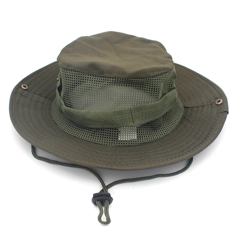 Hot Outdoor Sunscreen Round Edge Hat Mountaineering Hat Camouflage Jungle Hat Benney Hat Men's And Women's Fisherman Hat