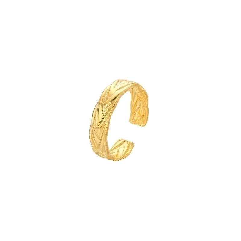 Fashion Geometric 304 Stainless Steel 18K Gold Plated Plating Open Ring