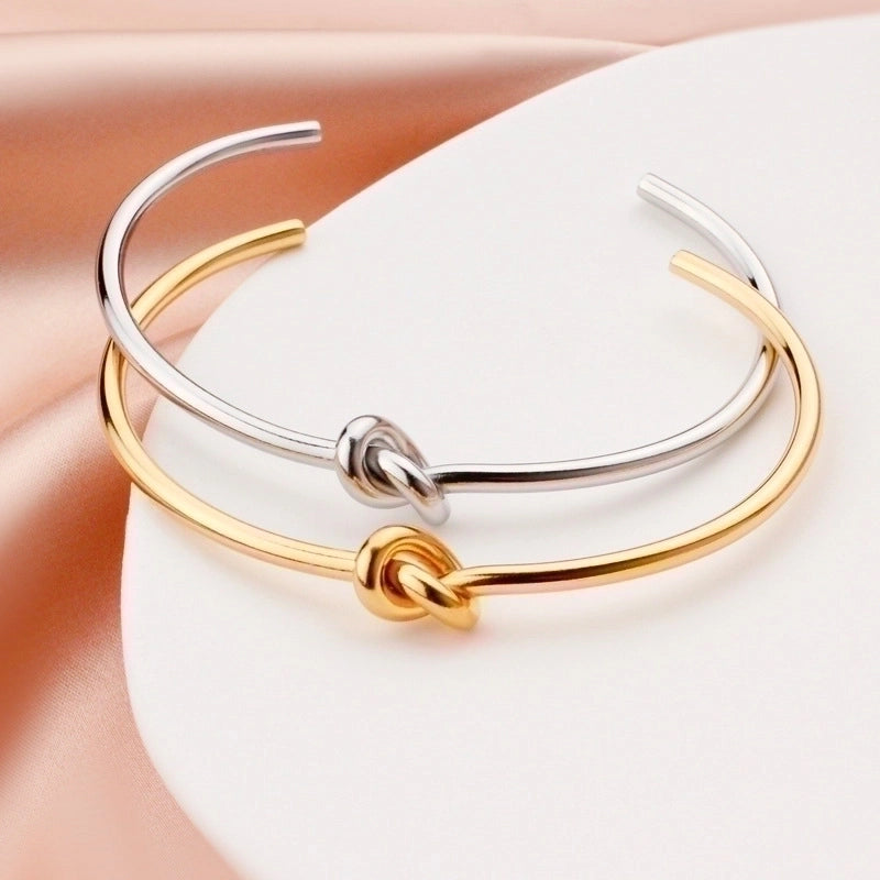 Minimalist C Shape Stainless Steel Titanium Steel Gold Plated Bangle In Bulk