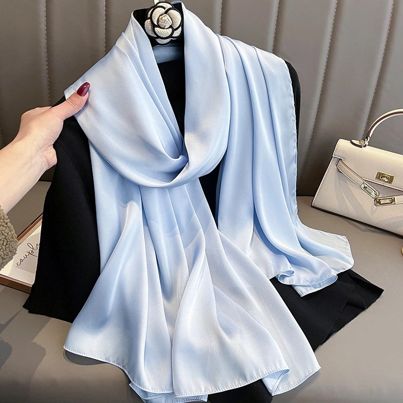 Women's Minimalist Classic Style Solid Color Imitated Silk Silk Scarf