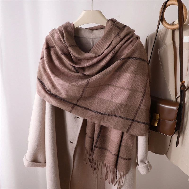 Women's Elegant Classic Style Color Block Polyester Printing Scarf