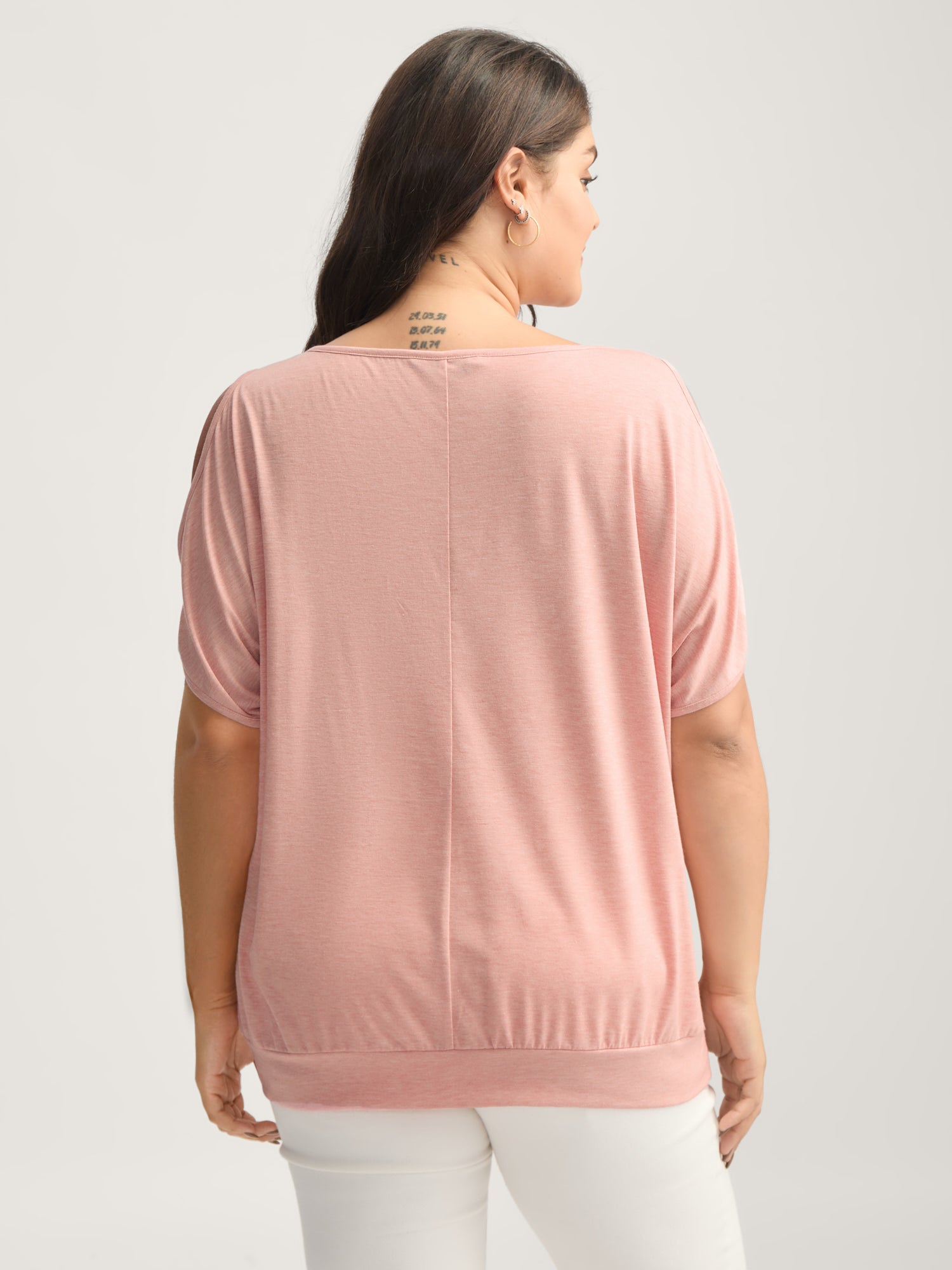 Off-Shoulder Solid Relaxed Knit Top