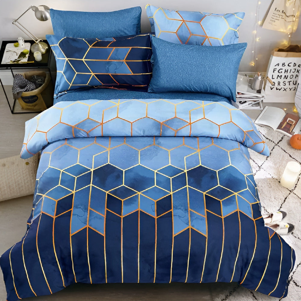 Golden Cosmo Hive | 3pcs Quilt Cover Sets