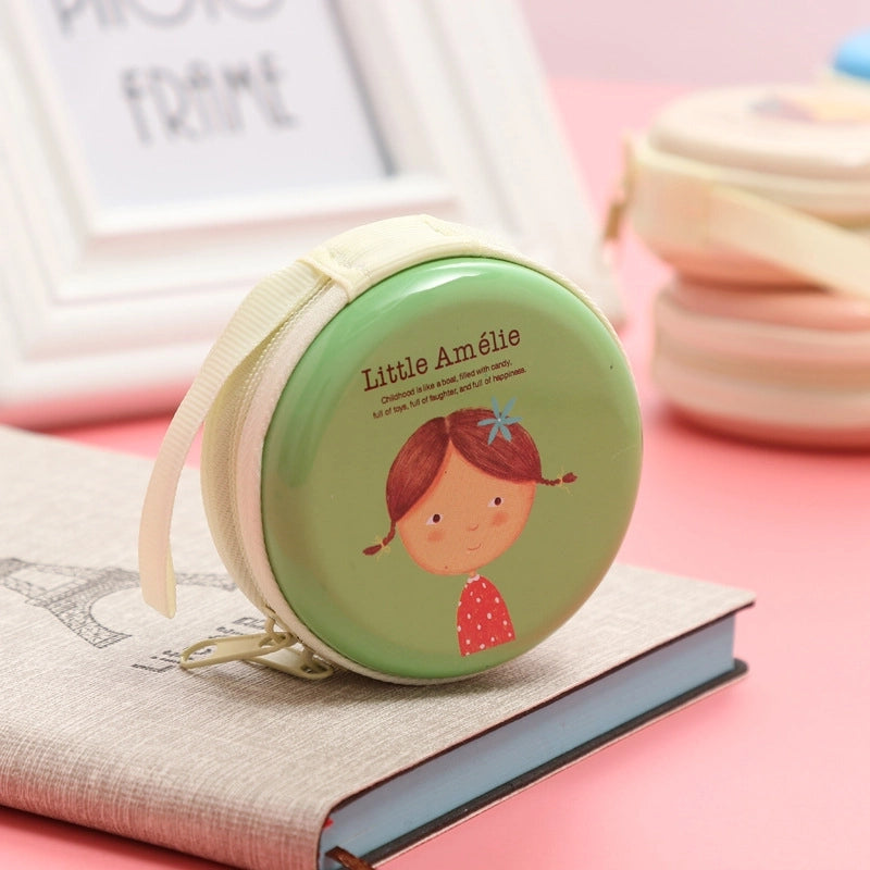 Women's Cartoon Letter Tinplate Zipper Coin Purses