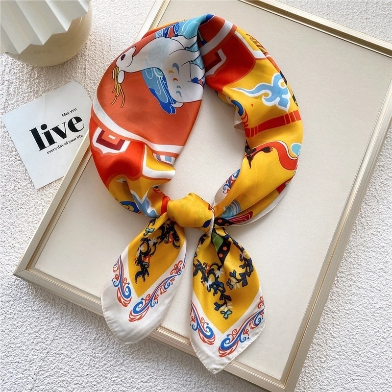 Unisex Sweet Silk Printing Silk Scarf