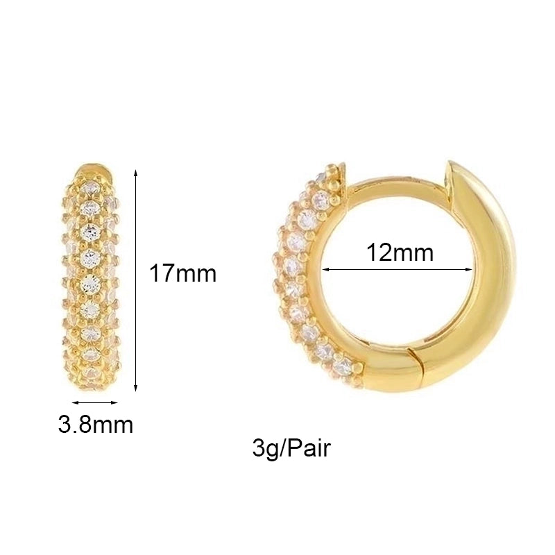 1 Pair Luxurious Classic Style Pentagram Circle Plating Inlay Copper Zircon 18k Gold Plated Earrings