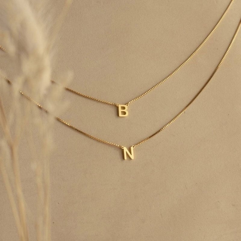 201 Stainless Steel 304 Stainless Steel Gold Plated Minimalist Letter Pendant Necklace