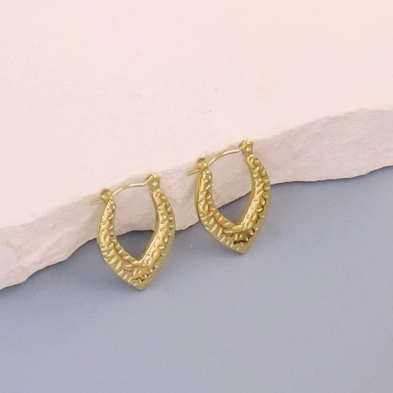 1 Pair Minimalist Pentagram Round Solid Color Plating 304 Stainless Steel 18K Gold Plated Earrings