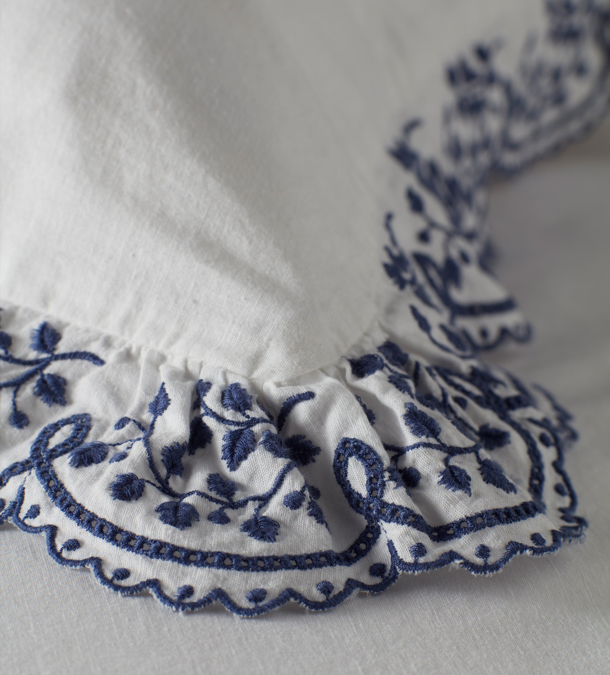 Blue Elsie Cotton Linen Pillowcase