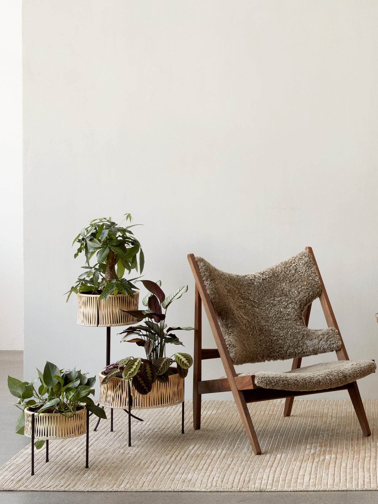 Knitting Chair. Sheepskin