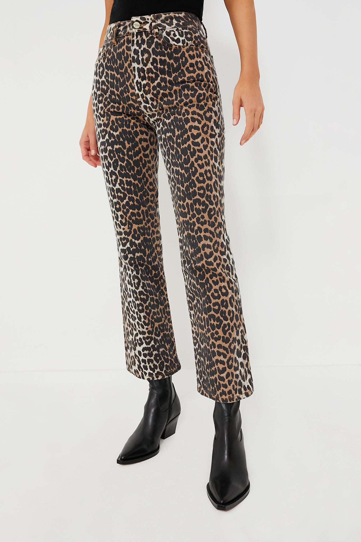 Leopard Print Denim Betzy Cropped