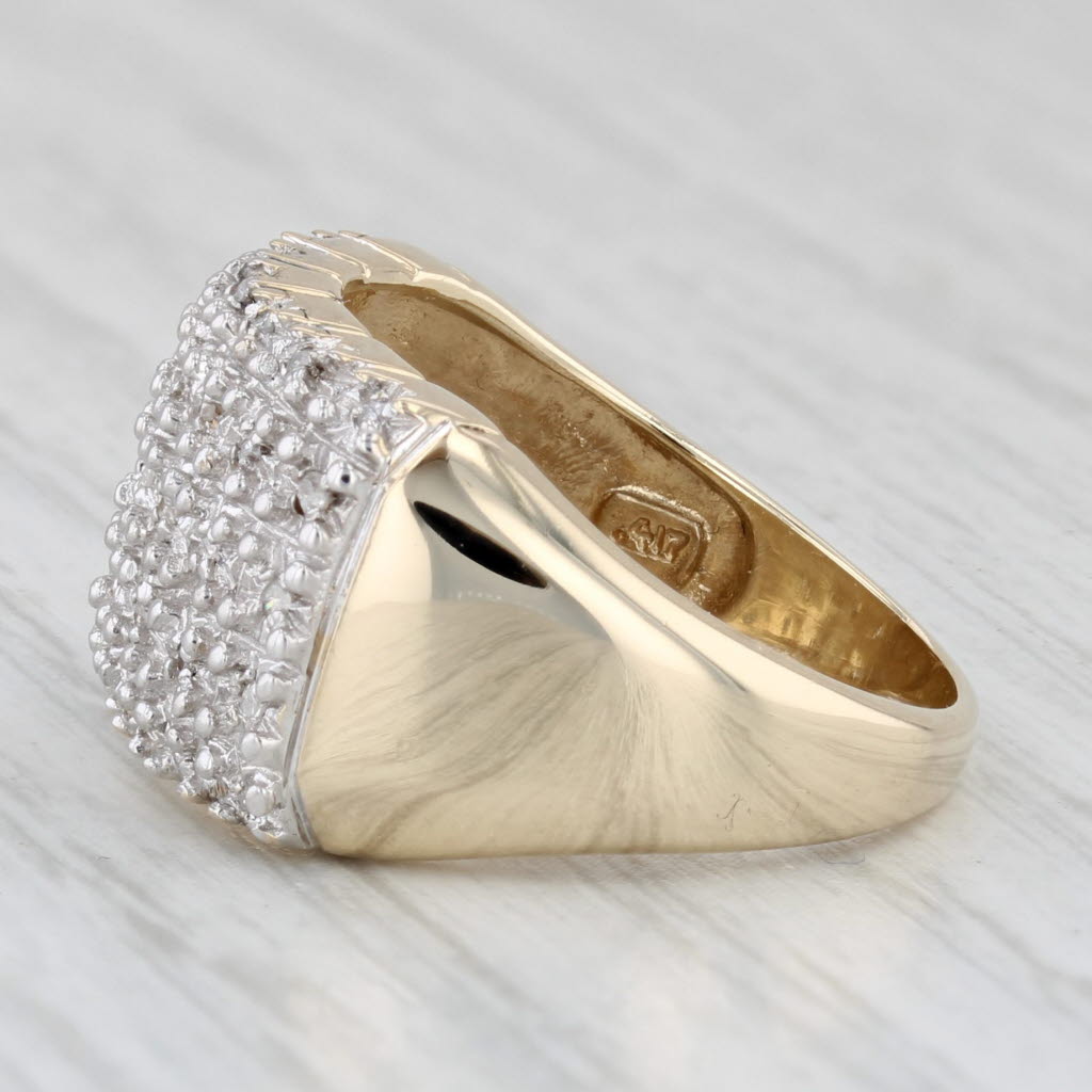 0.15ctw Diamond Cluster Ring 10k Yellow Gold Size 7