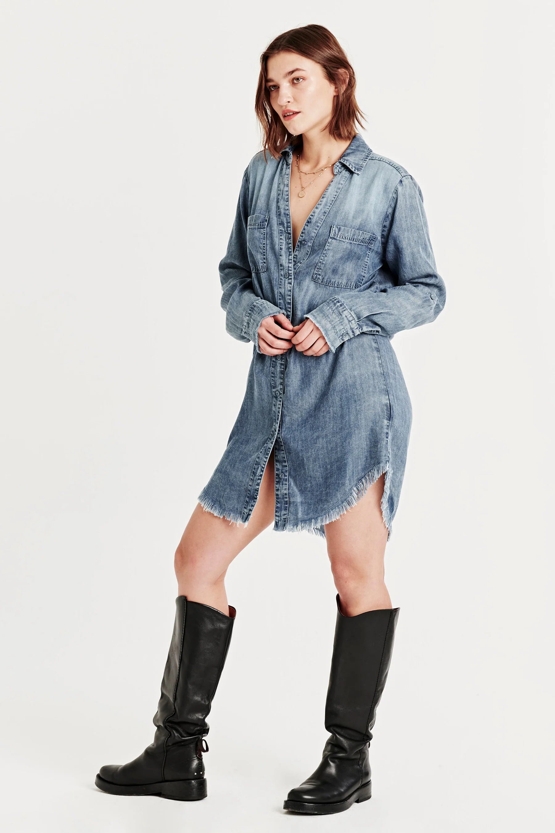 Avery Button Down Shirt Dress