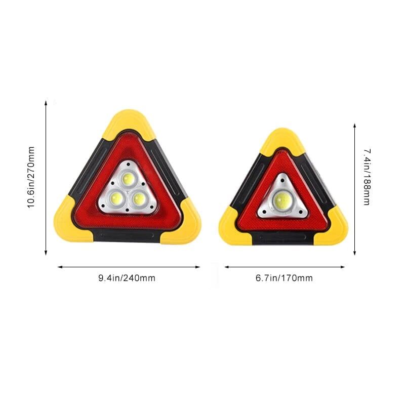 2-IN-1 Solar Emergency Triangular Roadside Warning Light