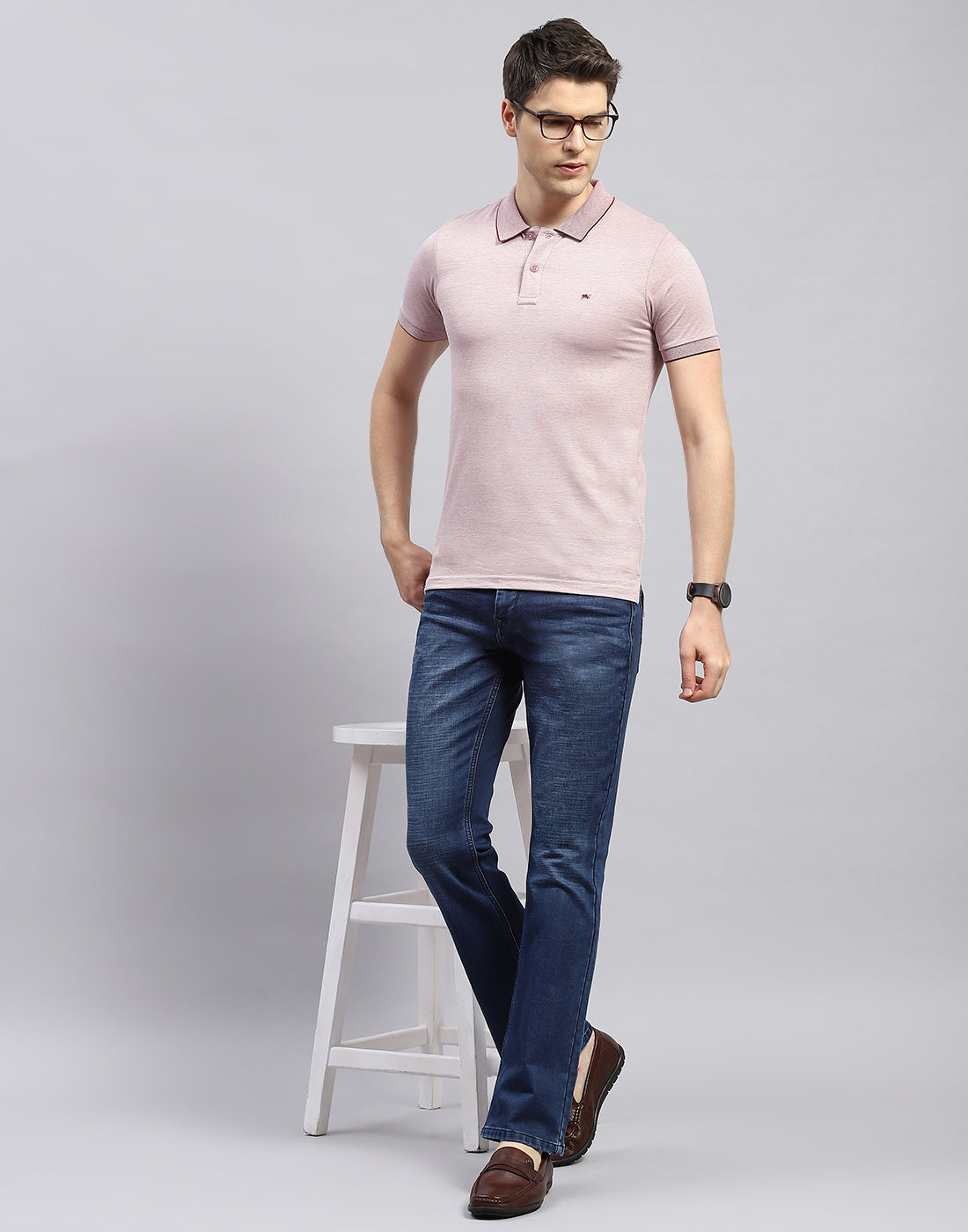 Men Maroon Solid Polo Collar Half Sleeve T-Shirt