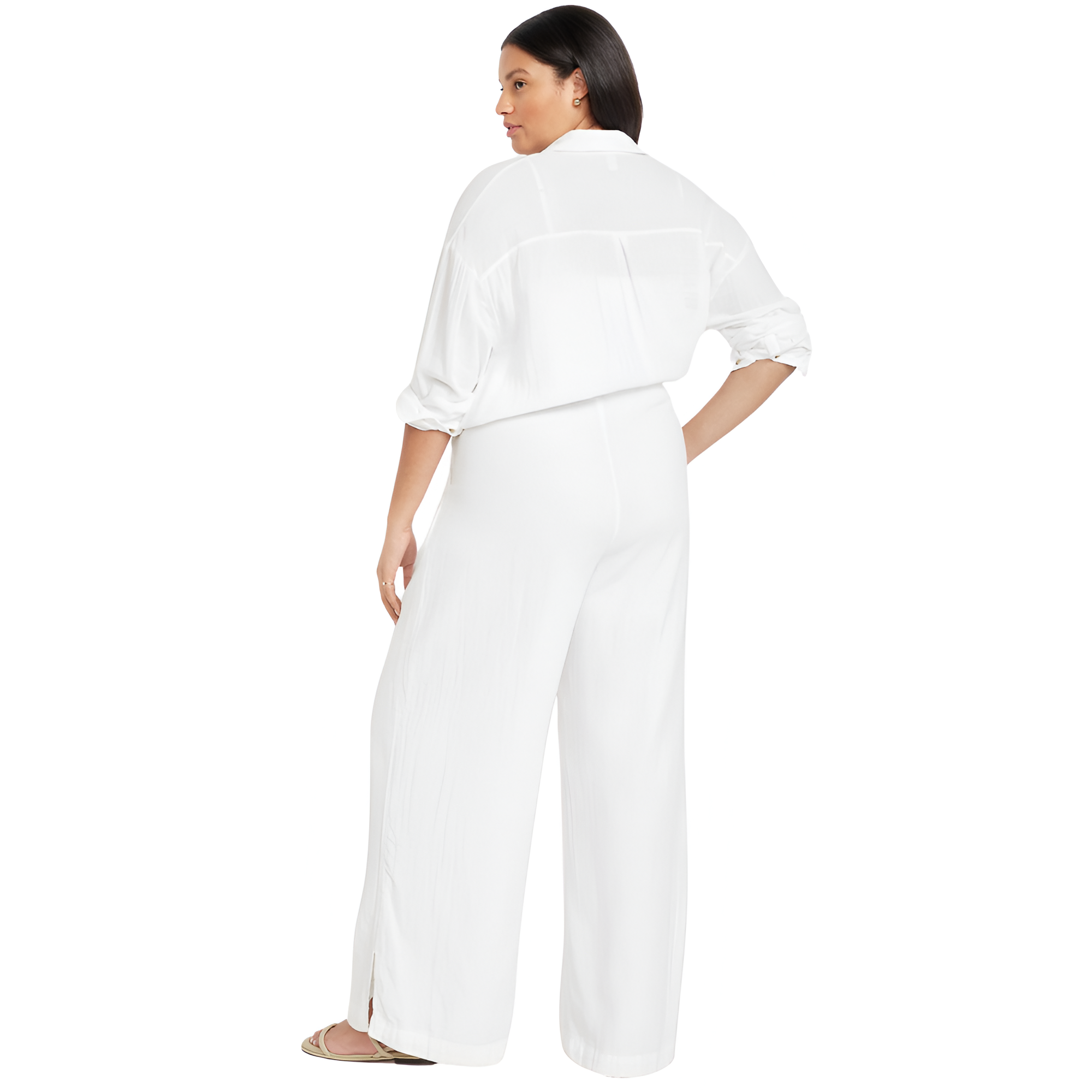 High Waisted Crinkle Gauze Super Wide Leg Pants