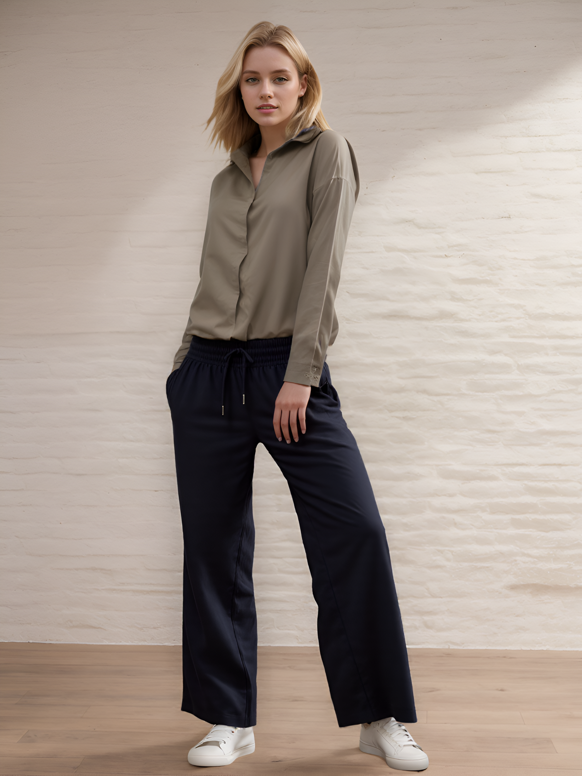 Soft Elastic Wide Length Pants