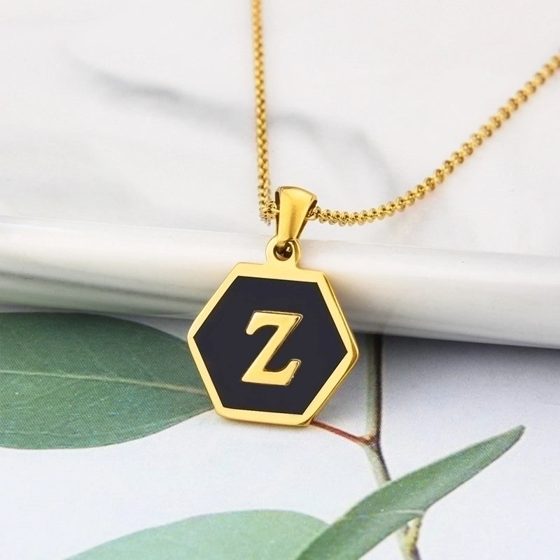 Titanium Steel Minimalist Plating Letter Necklace