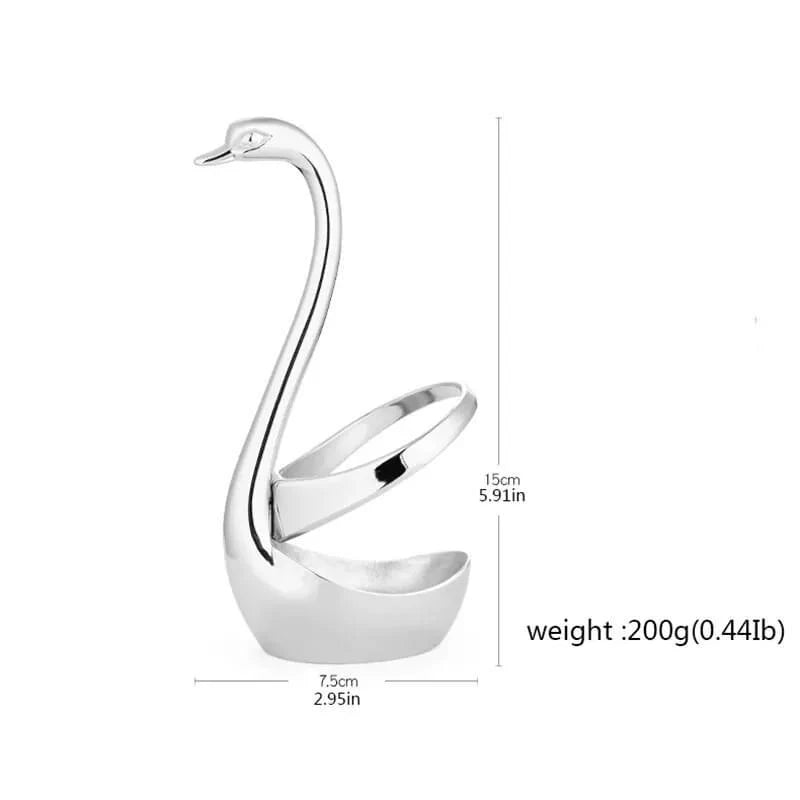 Swan Shape Cutlery Organizer With Spoon