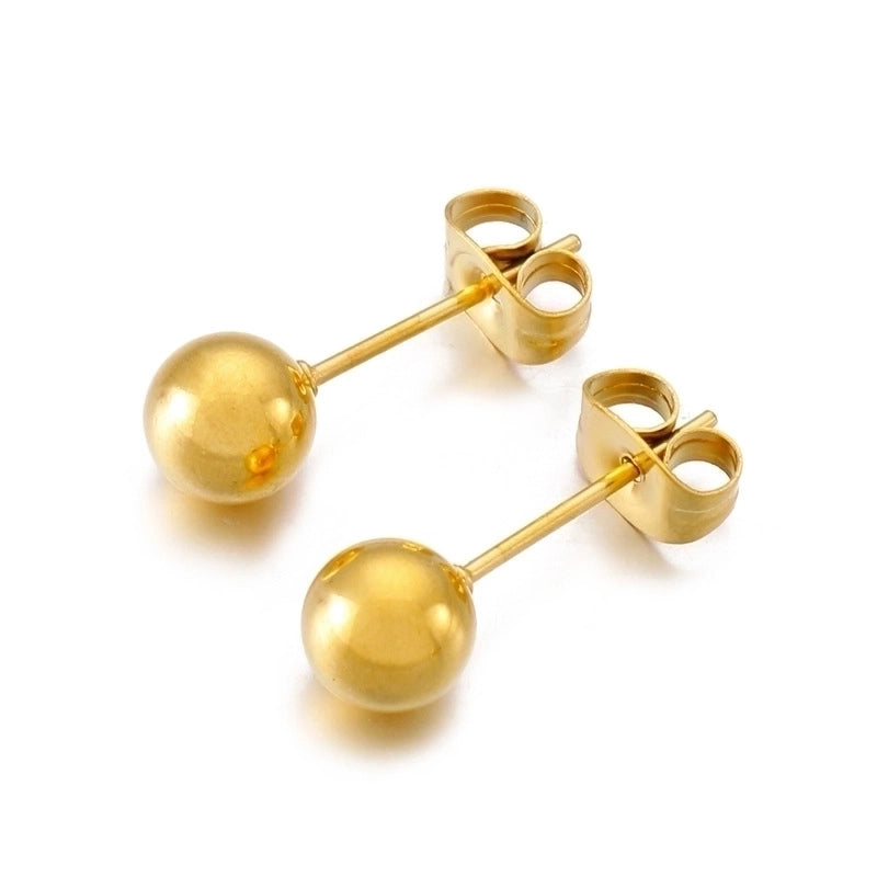 1 Pair Minimalist Round Plating Stainless Steel 18K Gold Plated Ear Studs