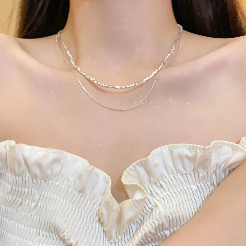 Modern Style Geometric Heart Shape Bow Knot Titanium Steel Copper Plating Inlay Zircon Pendant Necklace