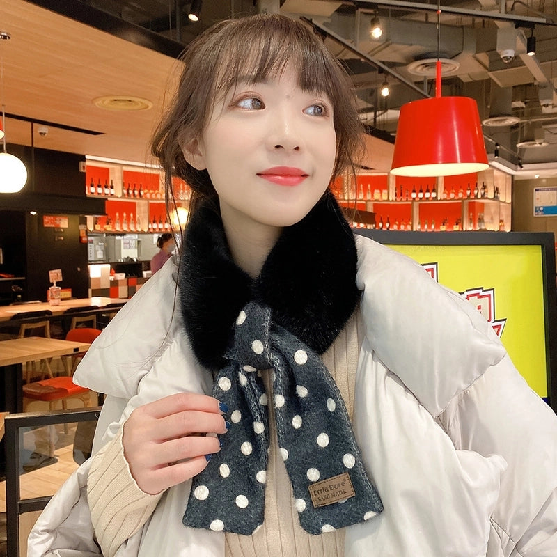 Polka Dot Fashion Plush Scarf