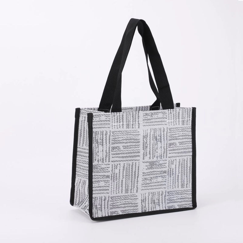 Women's PET PVC Geometric Argyle Classic Style Square Open Shoulder Bag Tote Bag