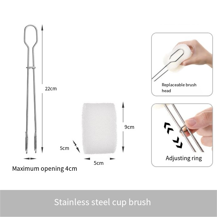 🧽Stainless Handle Sponge Brush