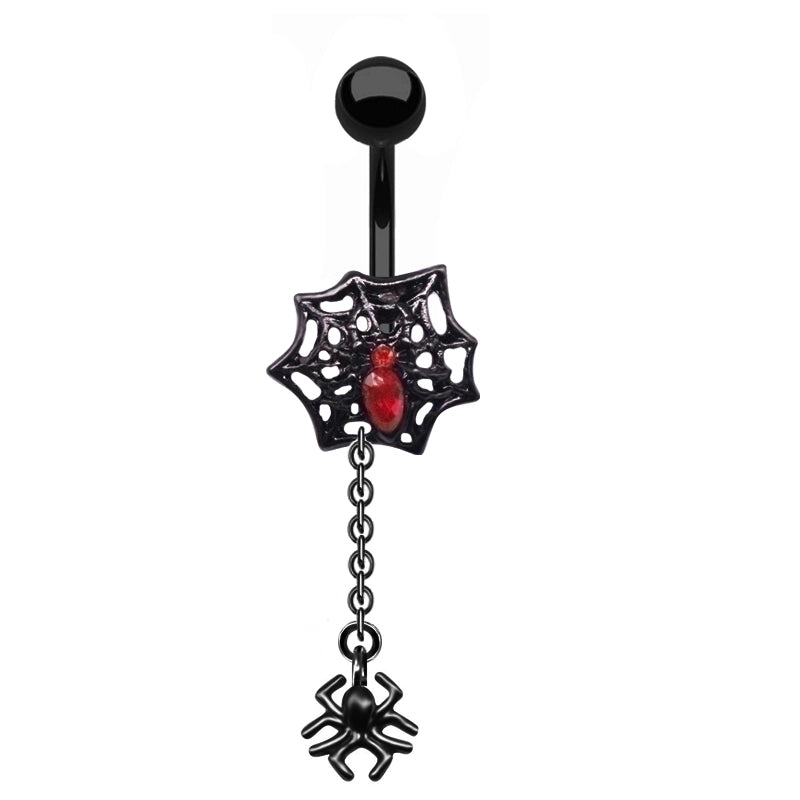 1 Piece Belly Rings Hip-Hop Rock Punk Heart Shape Wings Bat Stainless Steel Alloy Copper Plating Chain Inlay Rhinestones Zircon