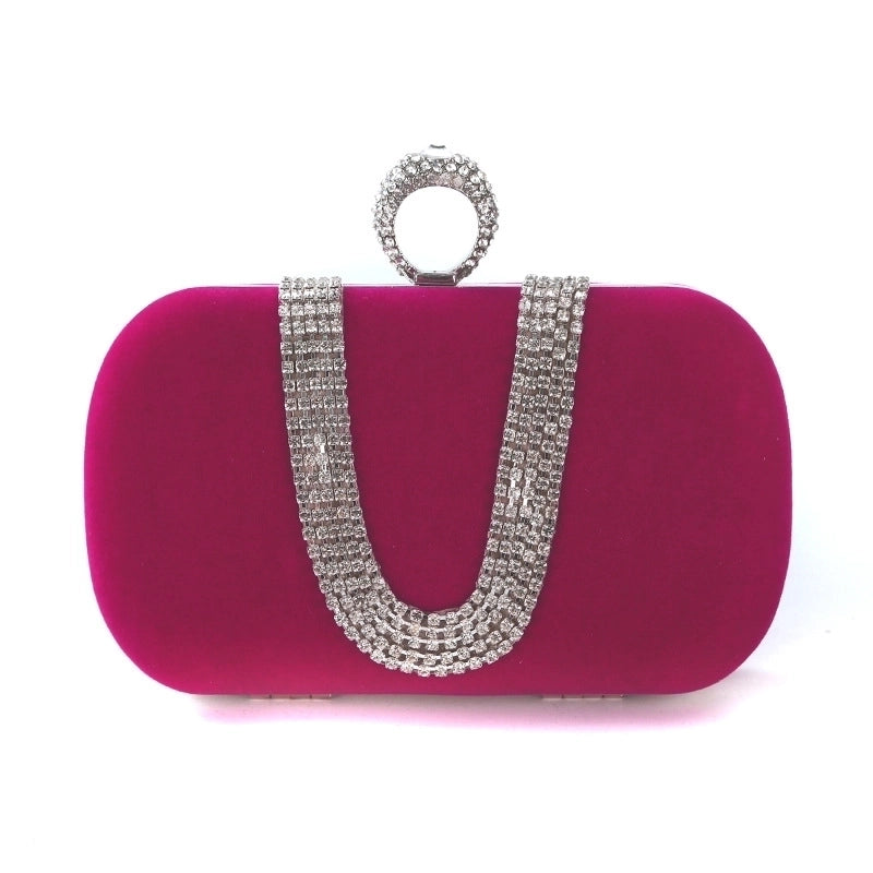 Purple Black Bright Red Solid Color Square Evening Bags