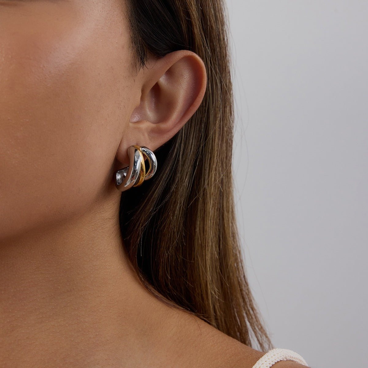 C-Shaped Stainless Steel Earrings Earrings For Women Niche Design Titanium Steel