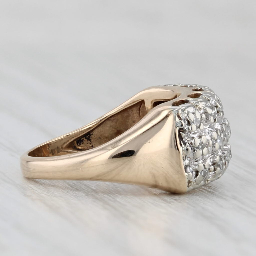 Vintage 0.25ctw Pave Diamond Ring 14k Yellow Gold Size 3.5