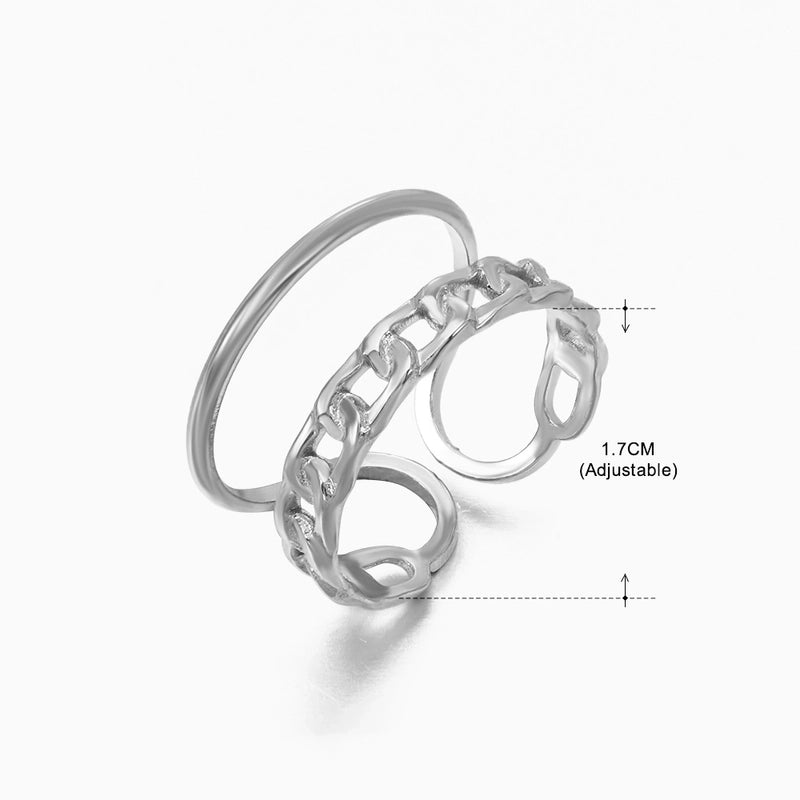 3 Pieces Basic Classic Style Geometric Leaf Stainless Steel Plating Open Rings