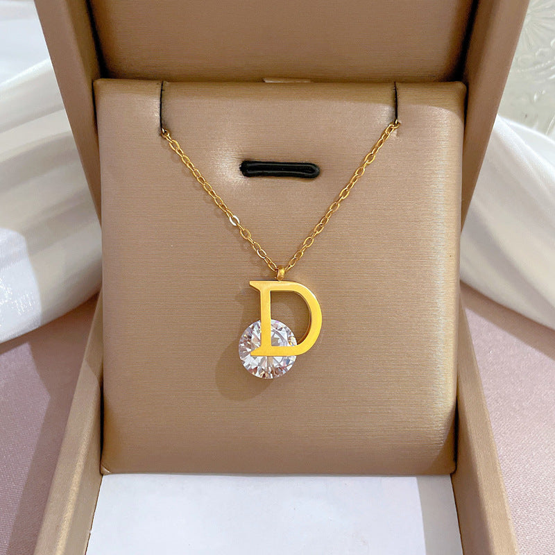 2 Pieces Cartoon Leaf Gourd Lily Of The Valley Geometric Titanium Steel Electroplating Necklaces