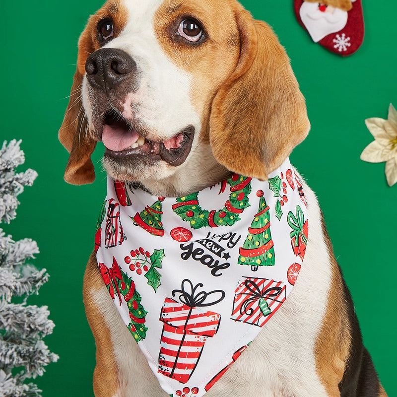 Minimalist Polyester Christmas Christmas Tree Santa Claus Pet Saliva Towel