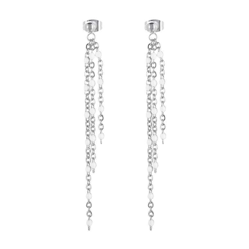 1 Pair Modern Style Tassel Plating Chain Stainless Steel 18K Gold Plated Drop Earrings