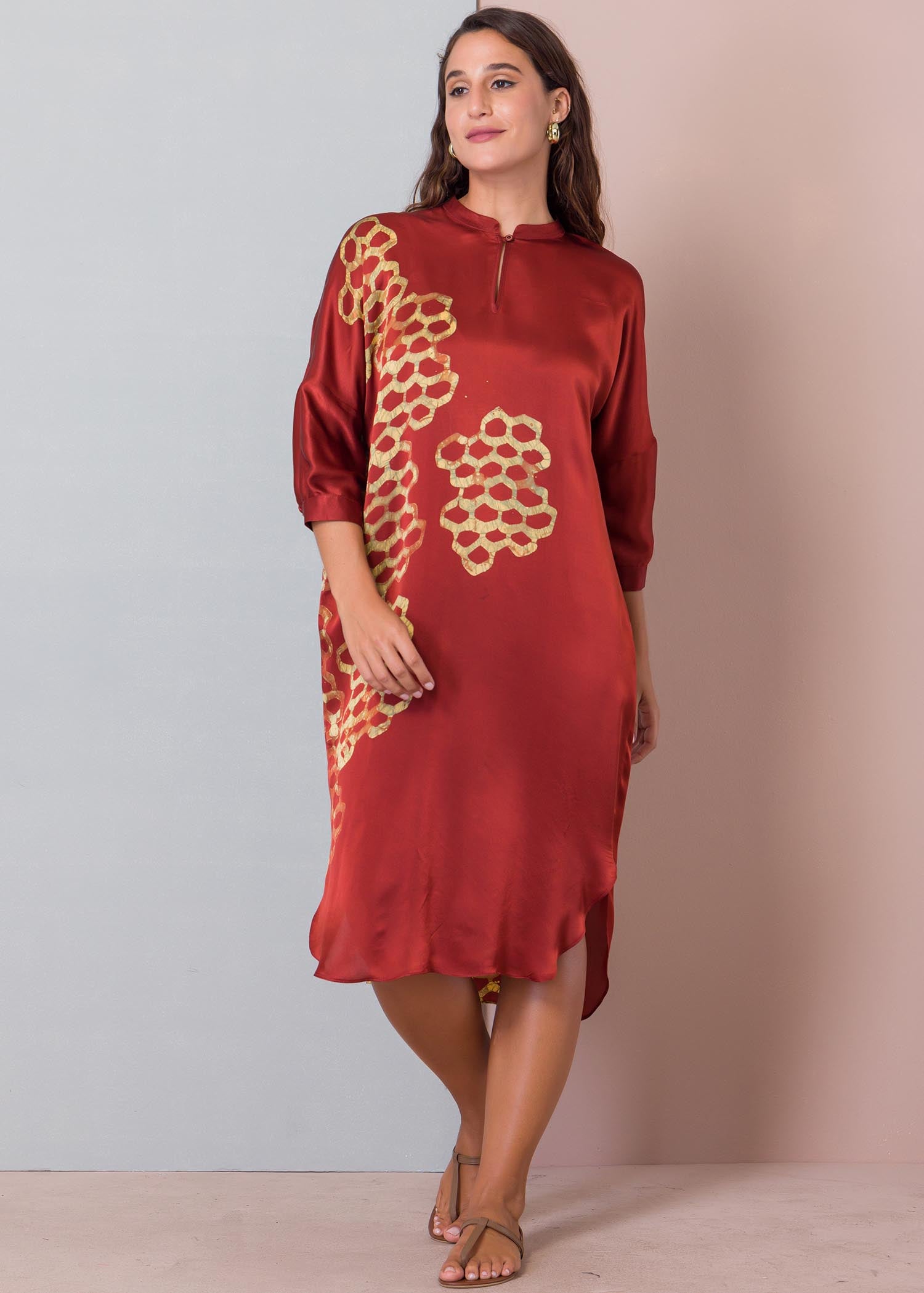 Batik Bee Hive Printed Dress