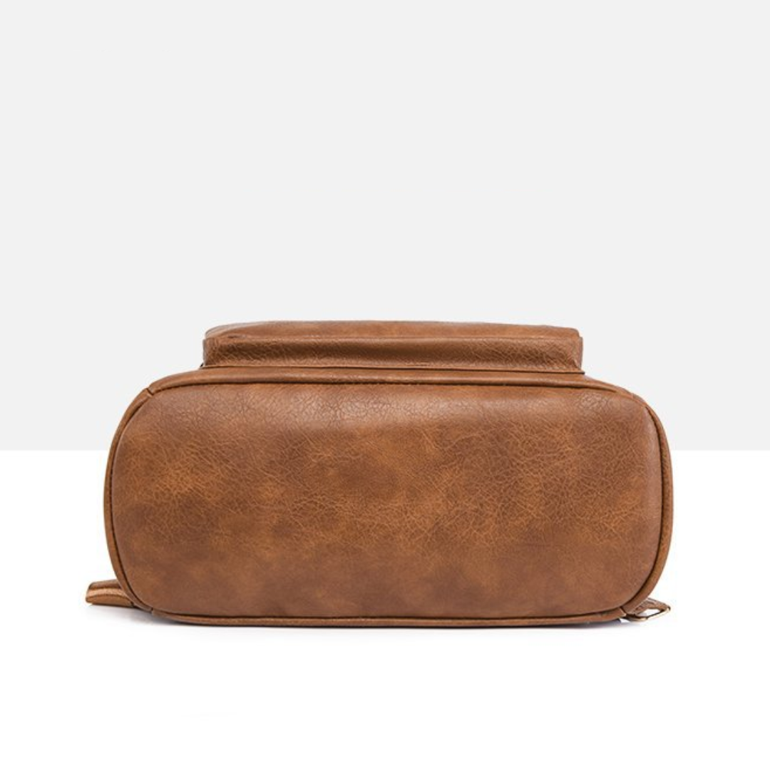 Retro  Soft Leather Multi-Compartment Ladies Backpack
