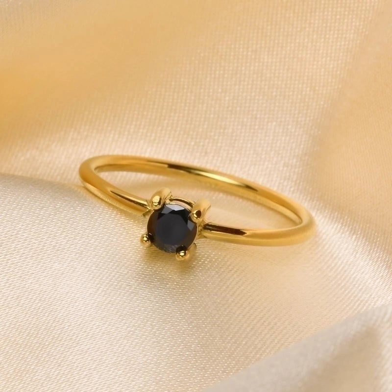 Casual Minimalist Geometric Heart Shape 201 Stainless Steel Zircon Gold Plated Plating Inlay Rings