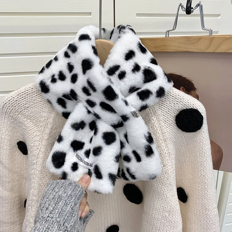 Women's Sweet Solid Color Plush Scarf