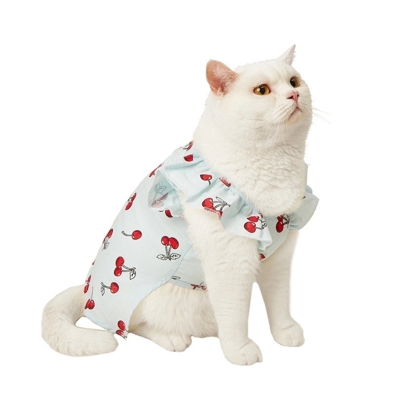 Pastoral Cotton Cherry Pet Clothing