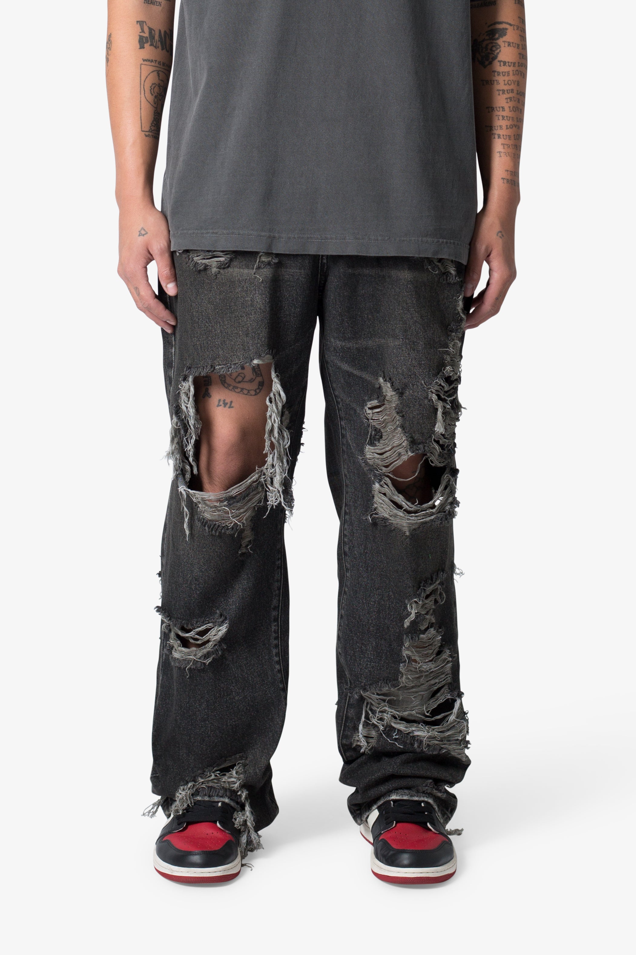 Ultra Baggy Decimated Denim - Black