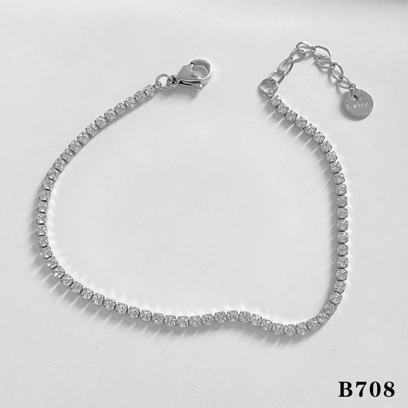 Modern Style Minimalist Heart Shape 304 Stainless Steel Zircon 16K Gold Plated White Gold Plated Gold Plated Plating Bracelets Necklace