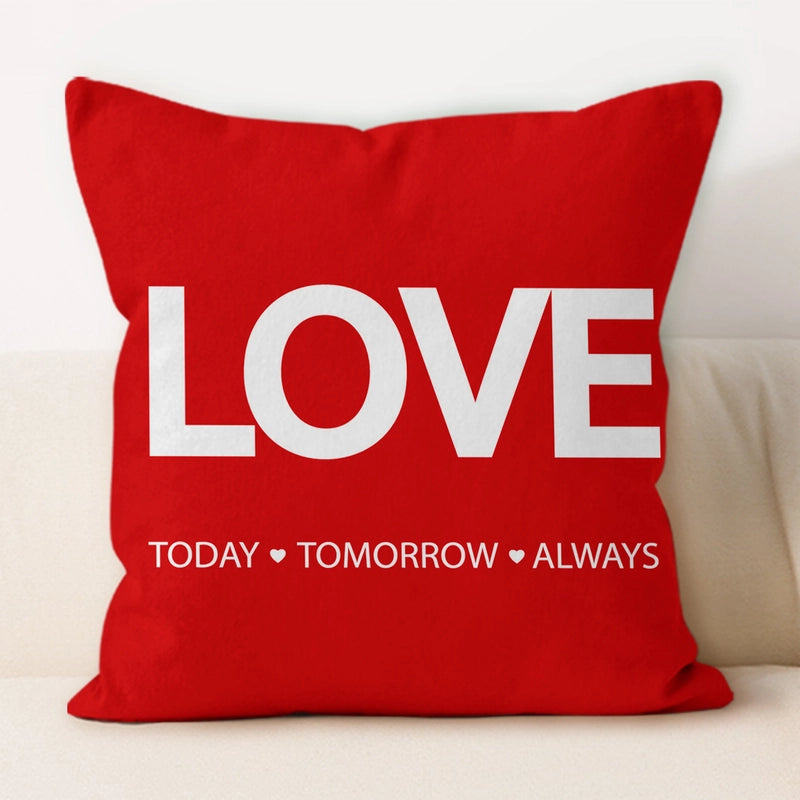 Valentine'S Day Minimalist Letter Plush Throw Pillow Pillow Cases Couch & Sofa Decor