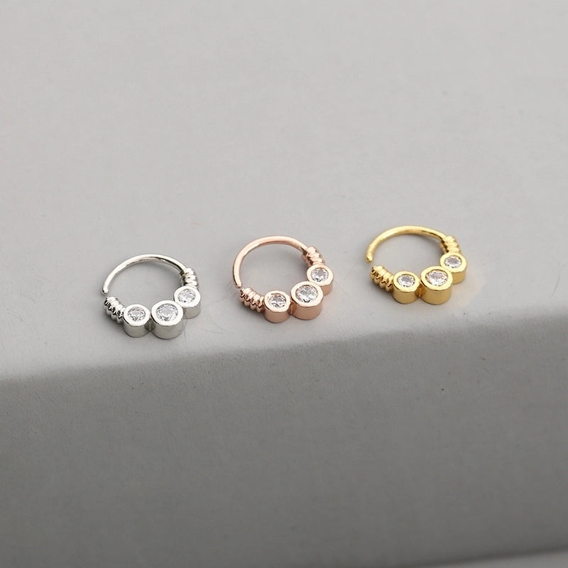 1 Piece Nose Rings & Studs Fashion Round Brass Inlay Zircon