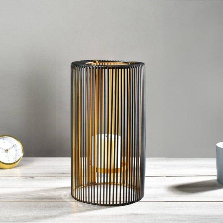 Lines Candle Holder Large - Black Gold