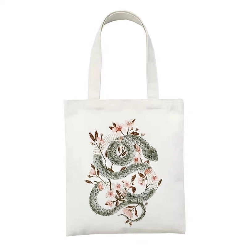 Women's Minimalist Artistic Animal Mushroom Butterfly Shopping Bags