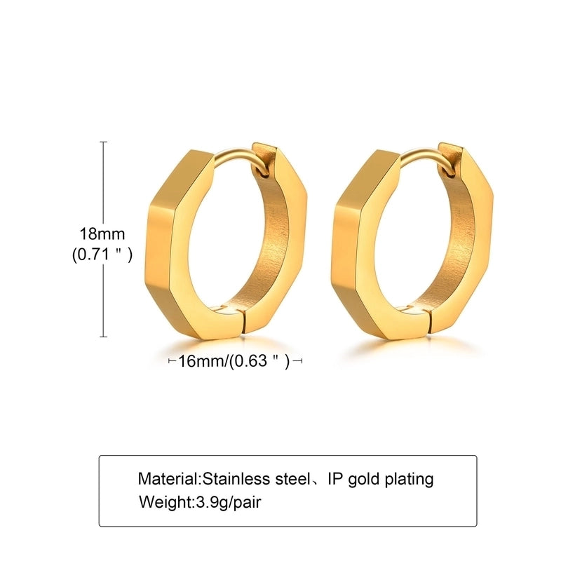 1 Pair Minimalist Geometric Plating 201 Stainless Steel Gold Plated Hoop Earrings