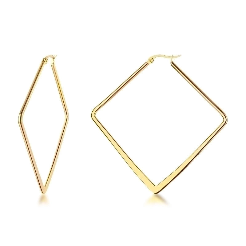 1 Pair Minimalist Square Star Heart Shape 201 Stainless Steel Stainless Steel Earrings