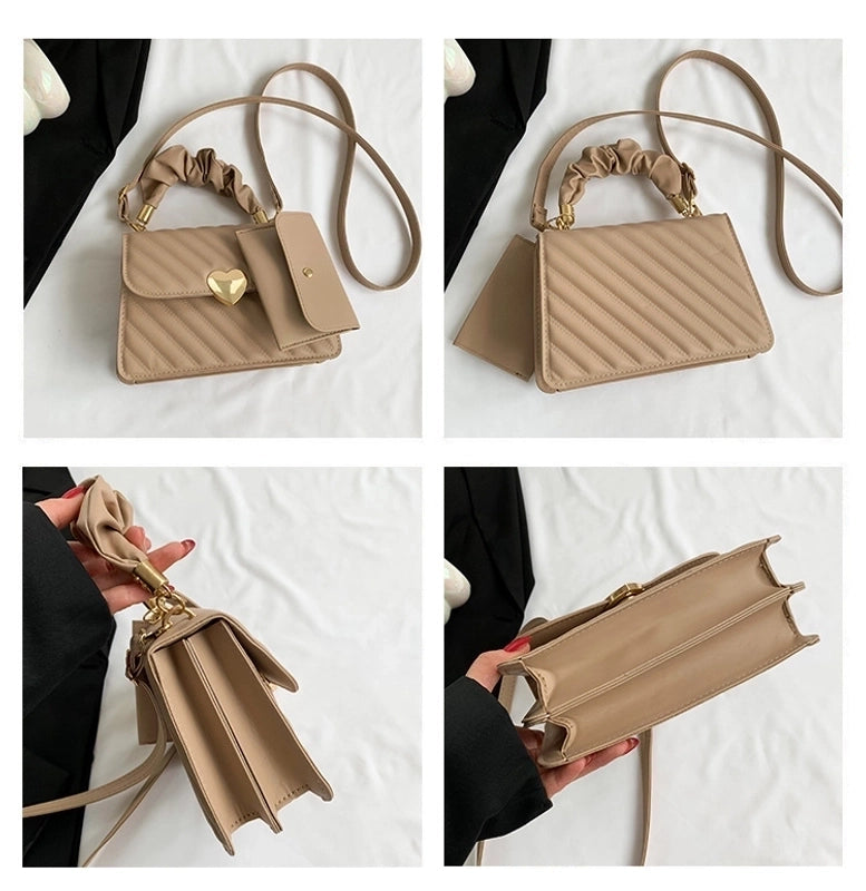 Women's Medium Pu Leather Solid Color Streetwear Magnetic Buckle Crossbody Bag